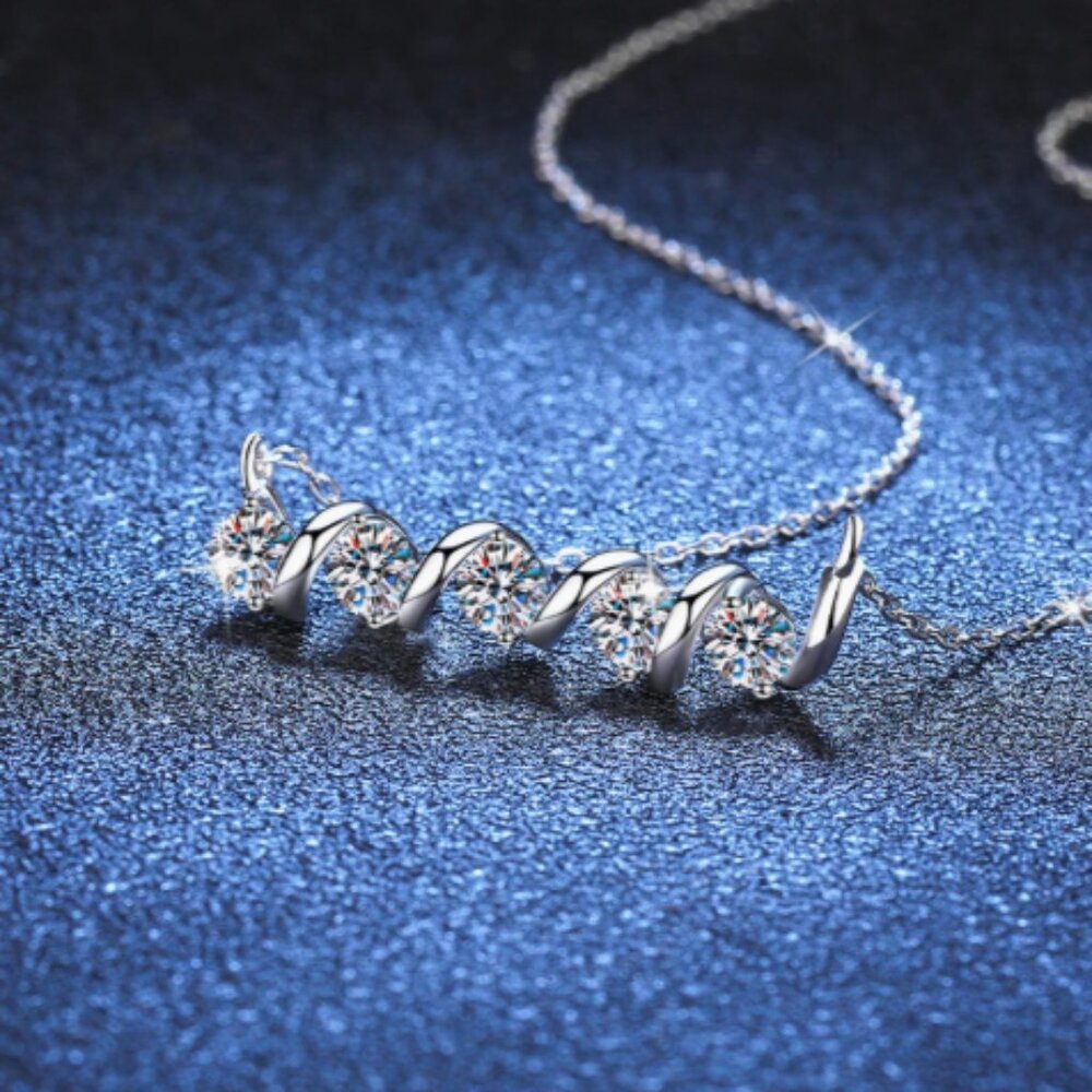 S925 Silver 1.5 Carat CZ Necklace 20" Long - Picture 3 of 4